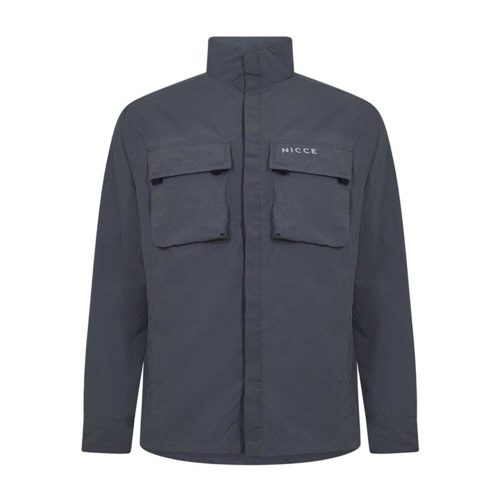 Nicce Mens Statlo Nylon Overshirt / Coal